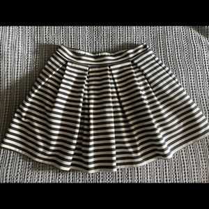 American Eagle Navy Stripe Pleated Skirt